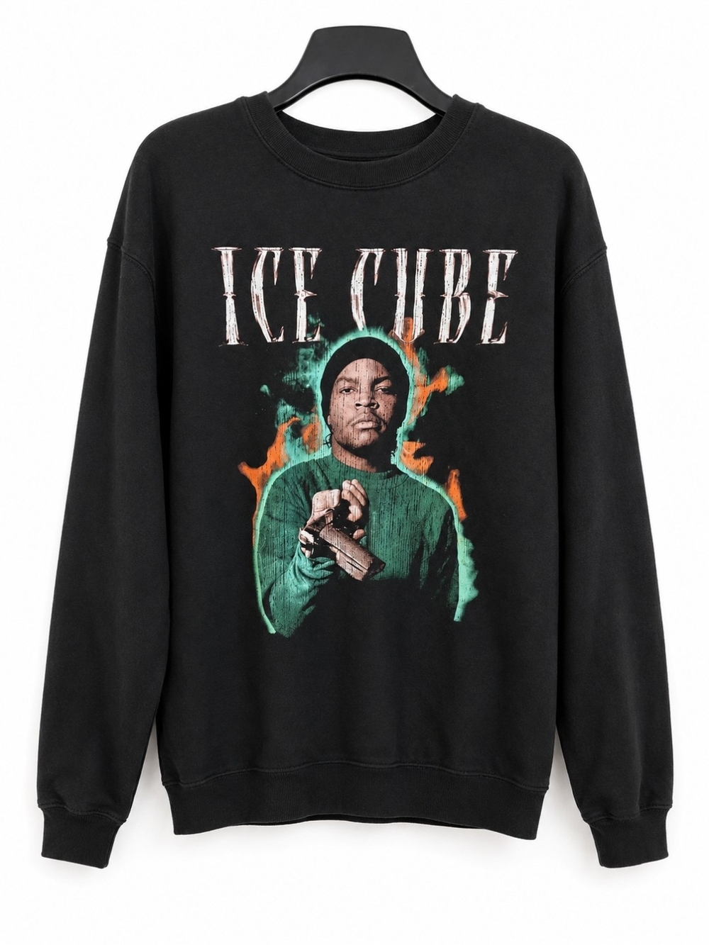 Ice Cube Men's Black Graphic Print Crew Neck Pullover Sweatshirt Size L